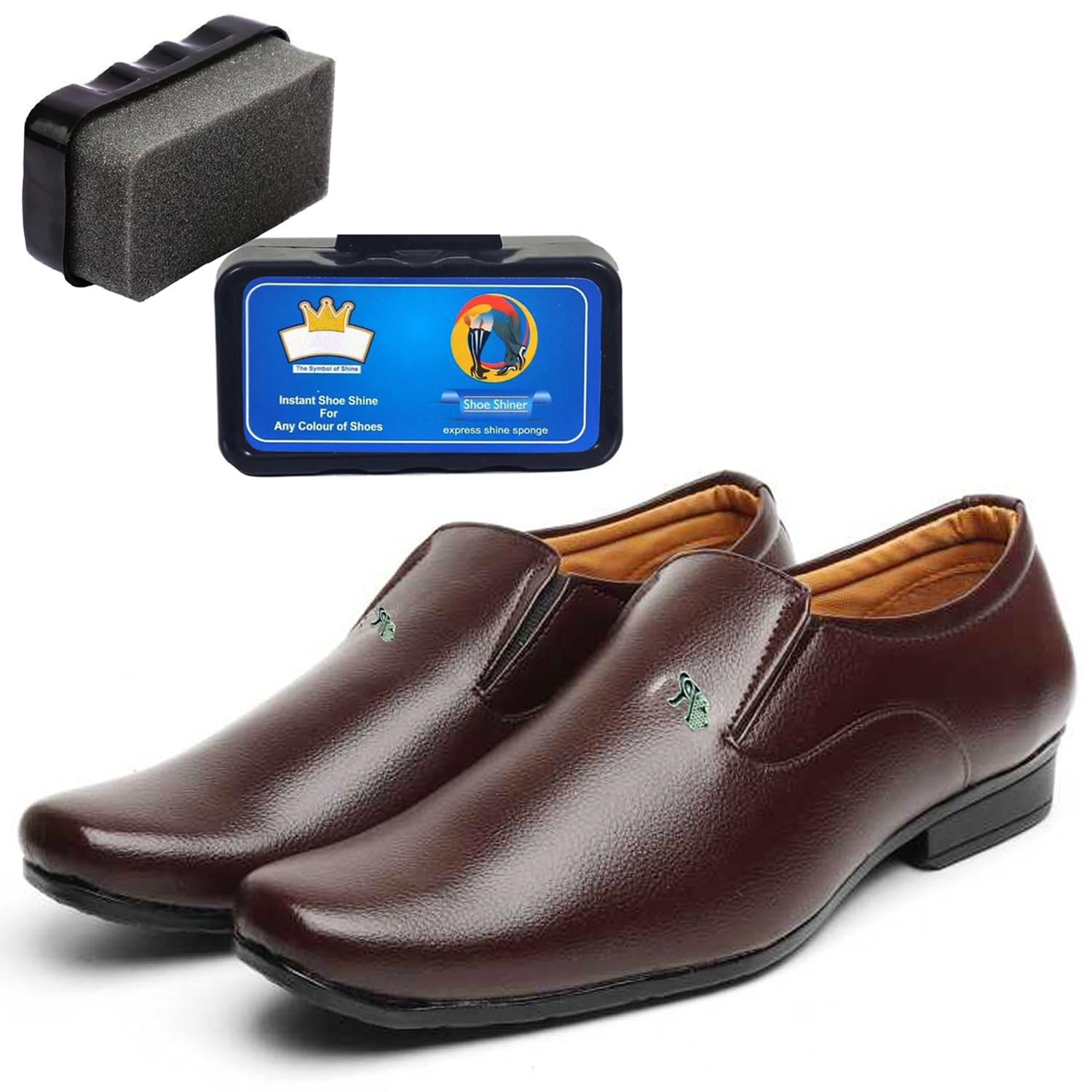 Stylish Formal Shoes with Free Shoe Shinner for Men & Boys-image-49