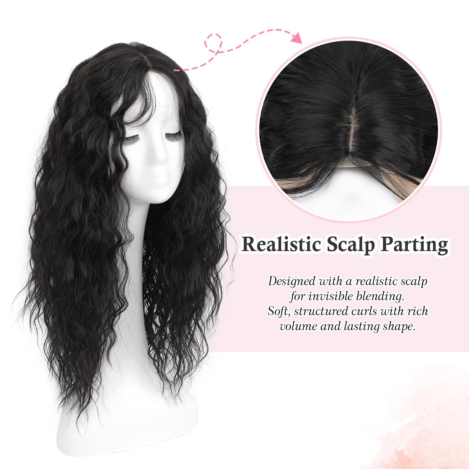 Curly Hair Topper, Lightweight &Natural-Looking Hairpiece for Women, Easy Clip-In Hair Extensions for Instant Volume & Coverage