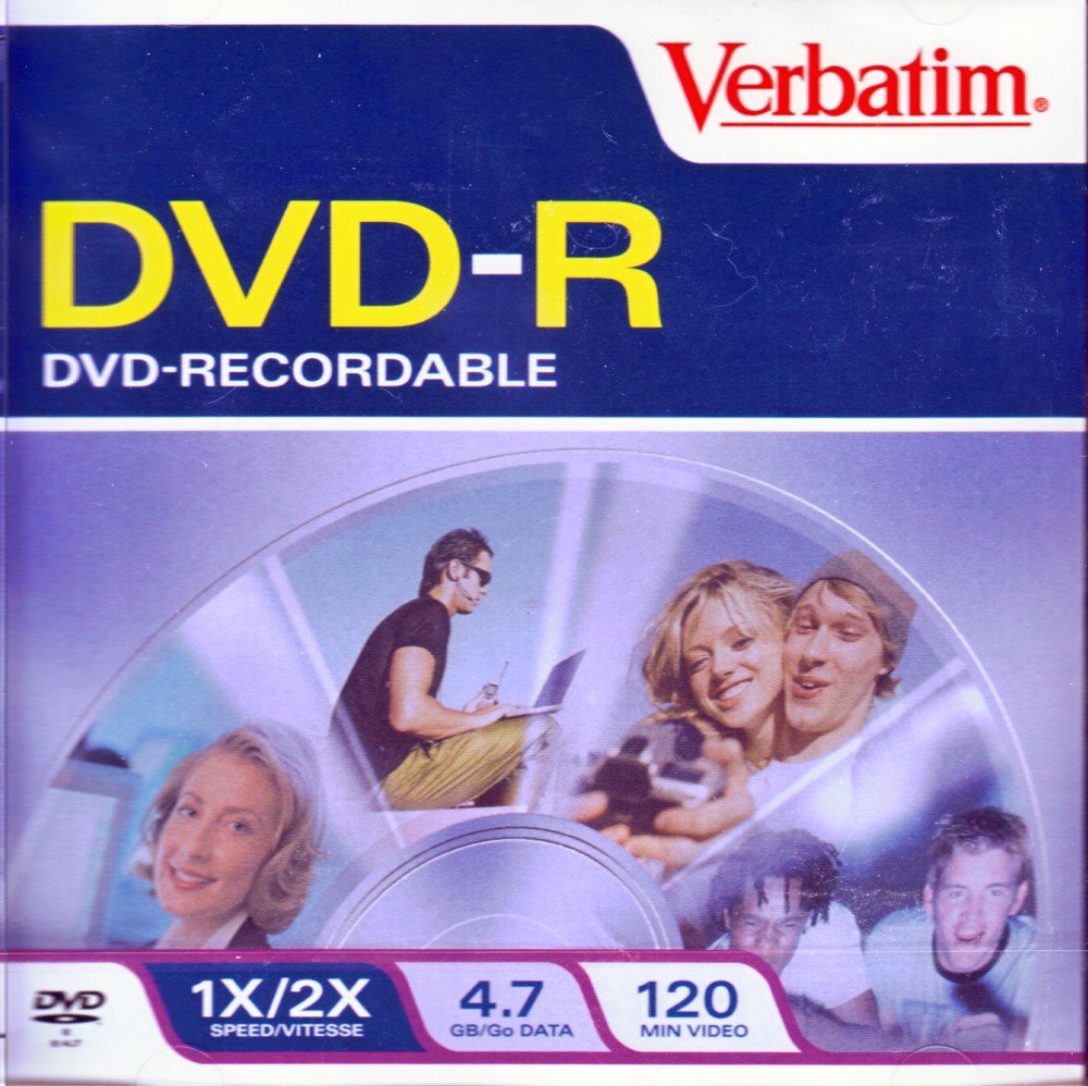 Verbatim 94817 Recordable DVD-R, Single Disc in Jewel Case