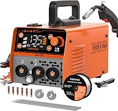 FEIFANKE MIG135 Soldering Machine Cored Wire 135A 230V Synergic IGBT 3 in 1 Soldering Station MIG ARC TIG Fast Wire Supply Compatible with Cored E308LFC-O
