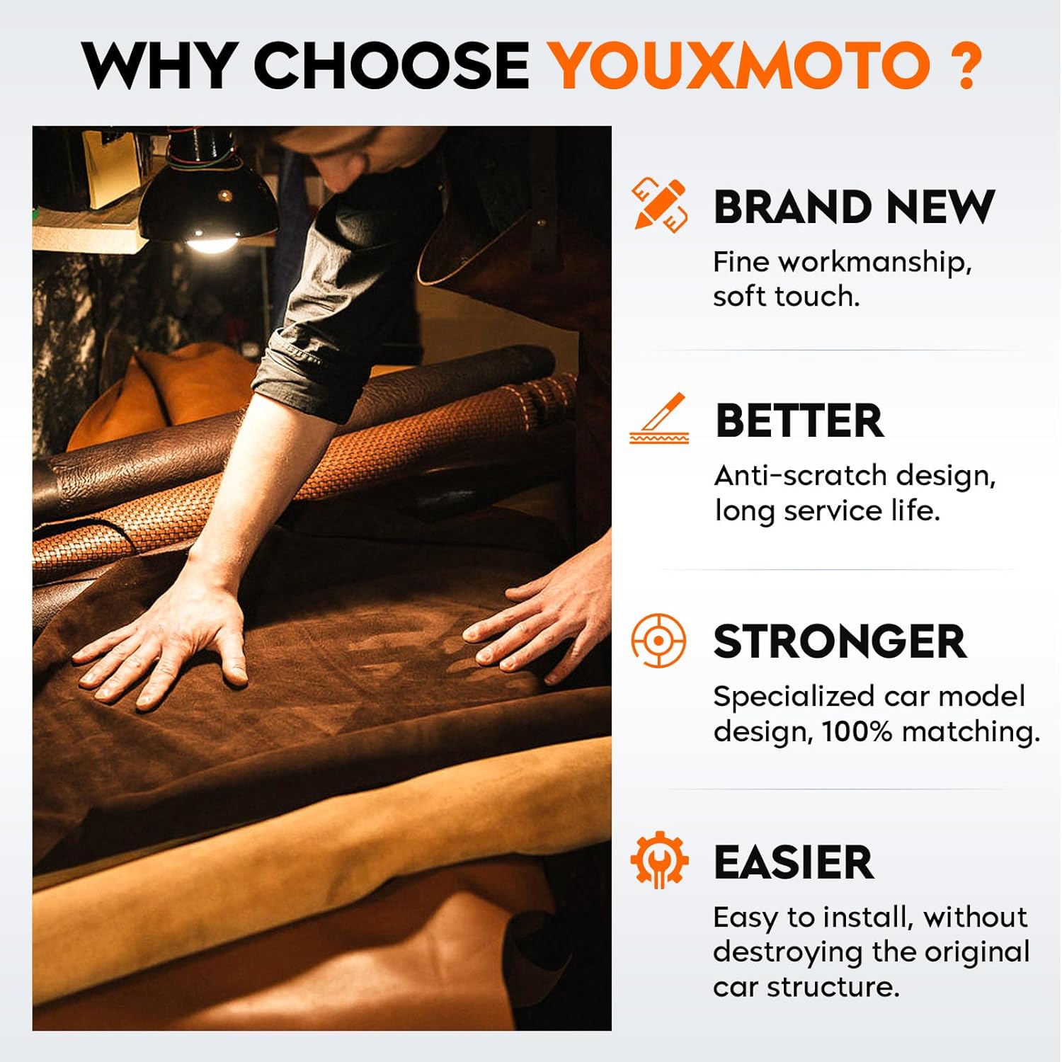 Youxmoto Center Console Lid 07-14 Fit for Chevy Silverado 1500 2500 HD 3500/ Suburban/Tahoe, Armrest Cover Fit for GMC Sierra 2007 2008 2009 2010 2011 2012 2013, ONLY fits Full Central Floor Consoles