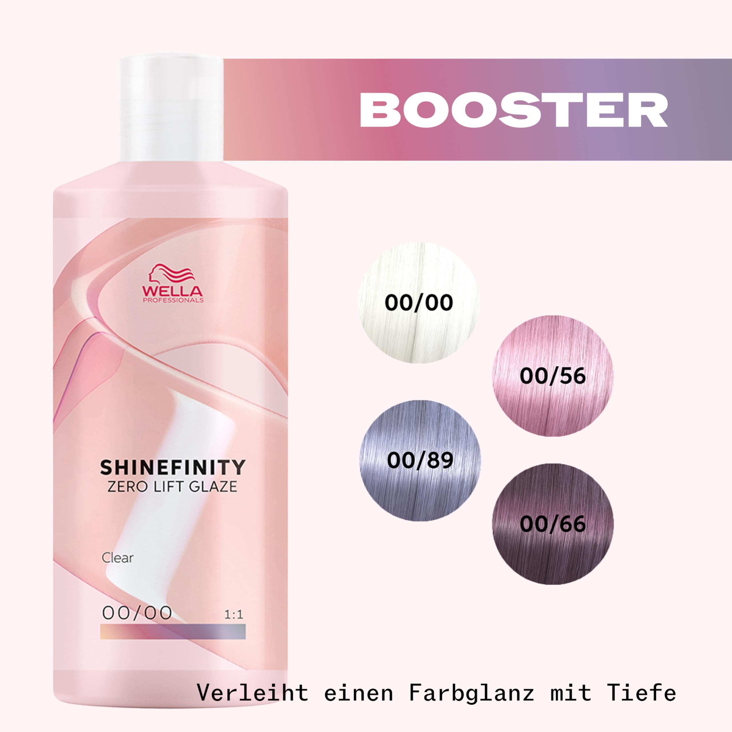 Wella Professionals Shinefinity Glaze – 00/00 Crystal Glaze Booster - demi-permanent, pH-neutral & ohne Ammoniak - zum Verdünnen & Pastellisieren anderer Nuancen – vegan – 500ml