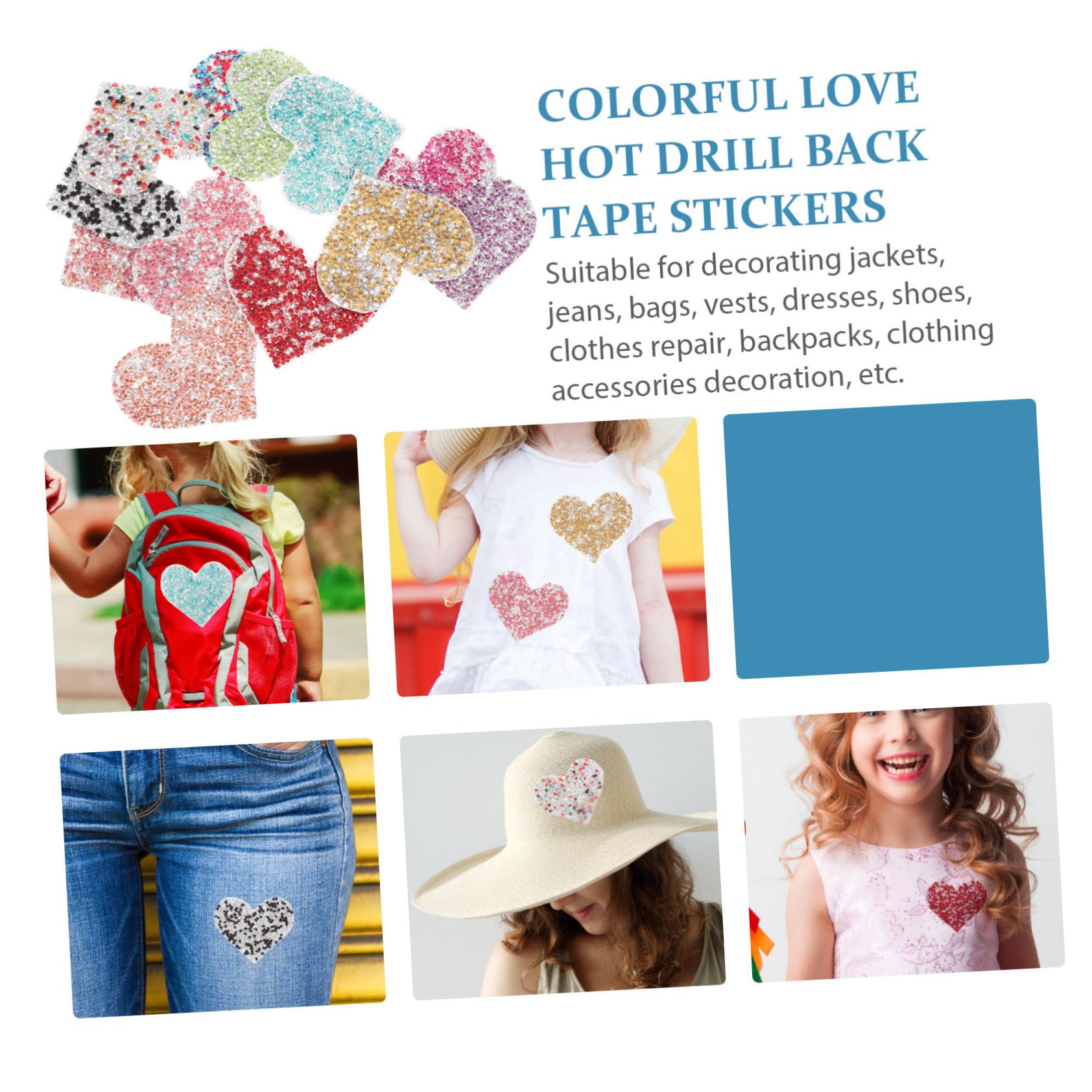 EXCEART 36pezzi Toppe Termoadesive Cuore Strass Per Decorazione Abbigliamento Borse e Cappelli Patch Fai Da Te Per Riparazioni e Decorazioni Creative