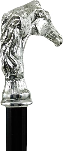 Miniatura 4 de HandMade Italy Bastón hecho a mano en Italia – Hecho a medida – Madera y estaño sólido – Mango de cabeza de caballo – para hombres, mujeres,