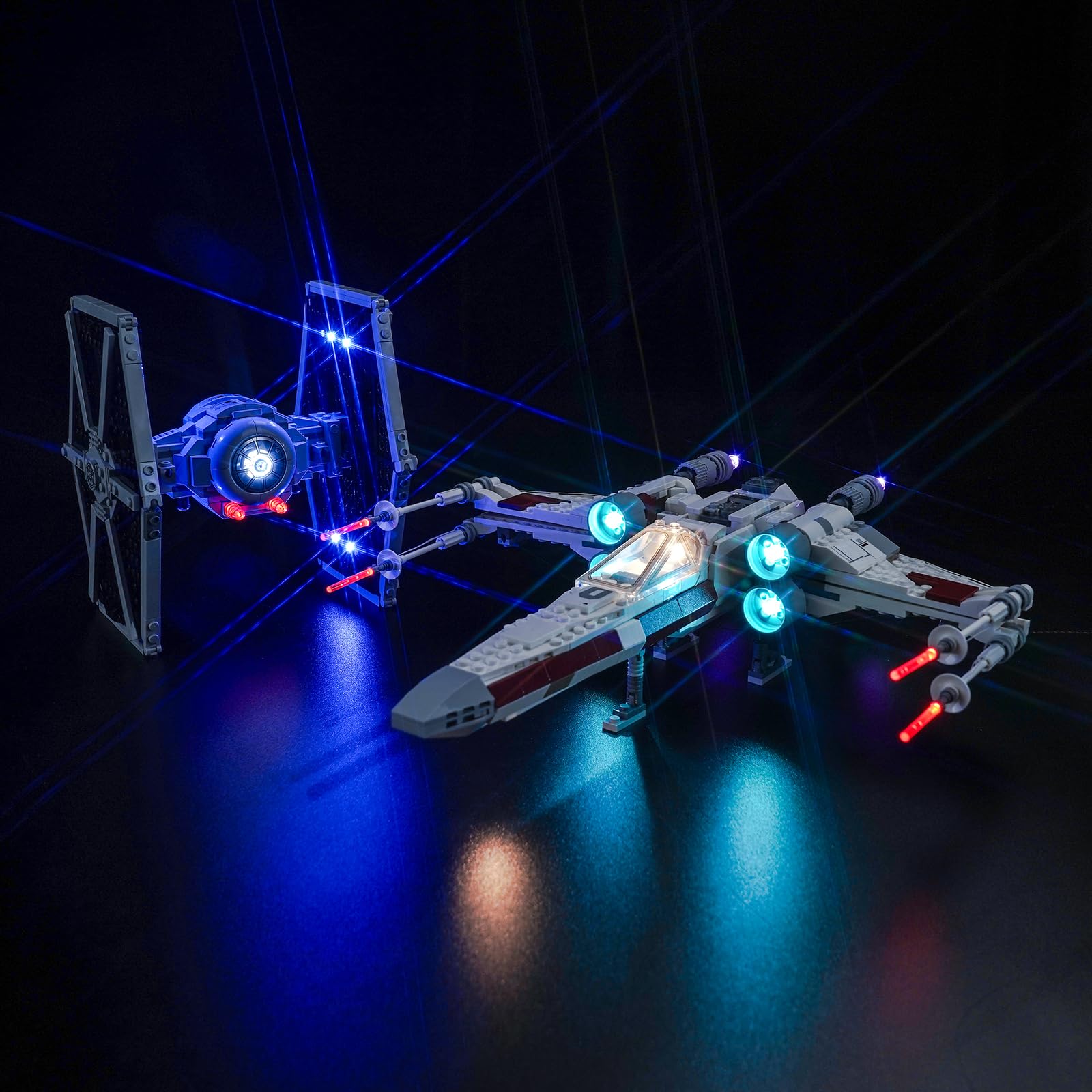 LocoLee Led Light Set Compatible with Lego TIE Fighter & X-Wing Mash-up Led Decoration Lighting Kit Compatible with Lego 75393 Building Blocks Model,Only Lights Set,No Model (Standard Version)