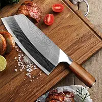 Cutelo de carne de 17,8 cm faca de cozinha de vegetais cutelo de carne de classe superior inoxidável para cozinha com caixa de presente (kit de aço alemão