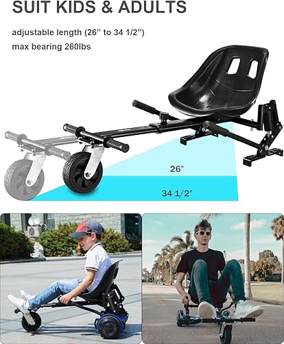 Miniatura 2 de Accesorio para asiento de aeropatineta para niños con amortiguadores dobles y rueda todoterreno de 6 pulgadas, accesorio de longitud ajustable,