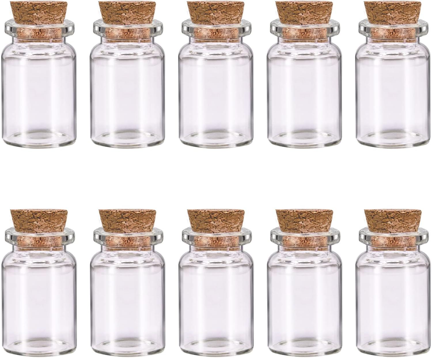 10 Pcs Small Glass Bottles With Cork Lids, Mini Glass Bottles With
