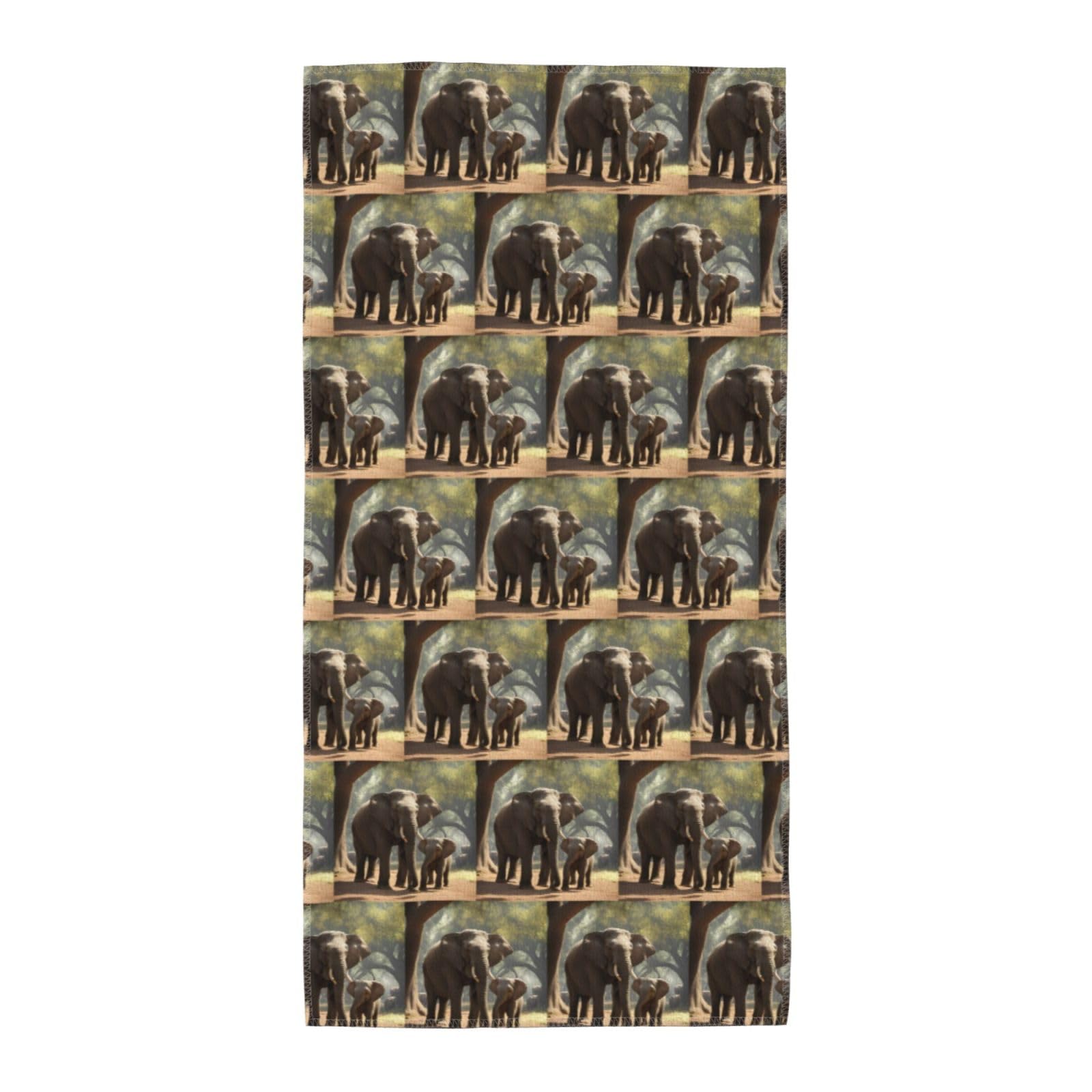 Elephant Fashion Printed Long Bath Towel For Pool Side Seaside Holiday