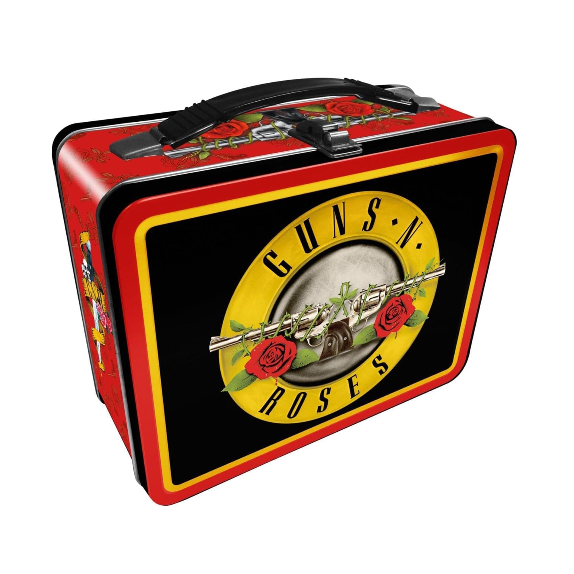 AQUARIUS Guns N’ Roses Fun Box - Sturdy Tin Storage Box with Plastic Handle & Embossed Front Cover - Officially Licensed GNR Merchandise & Collectible Gift