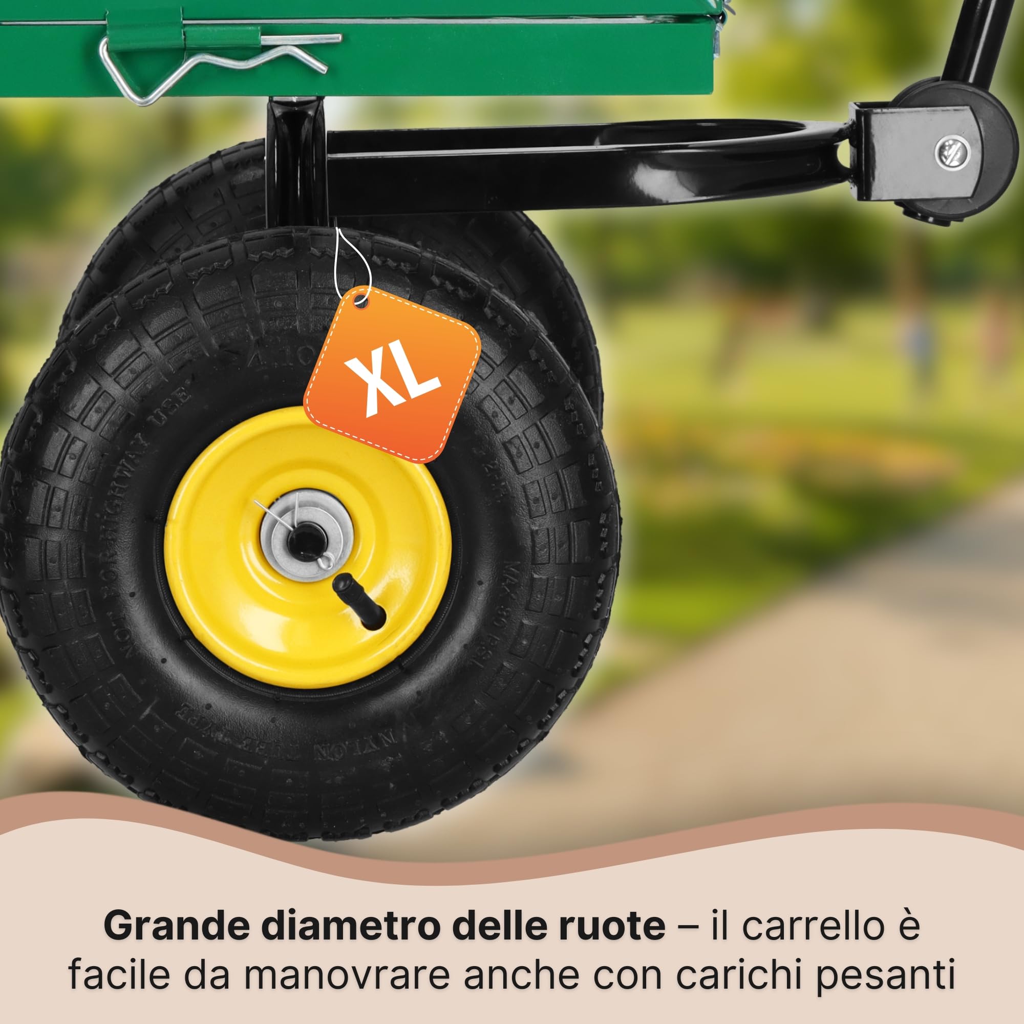 Carrello da giardino pieghevole 250l 400kg trasporto budowlano giardinaggio con bordi apribili springos