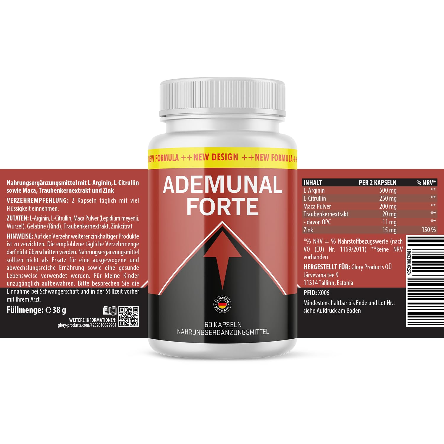 Ademunal Forte Kapseln | Kraft für den aktiven Mann| Inhalt 60 Kapseln