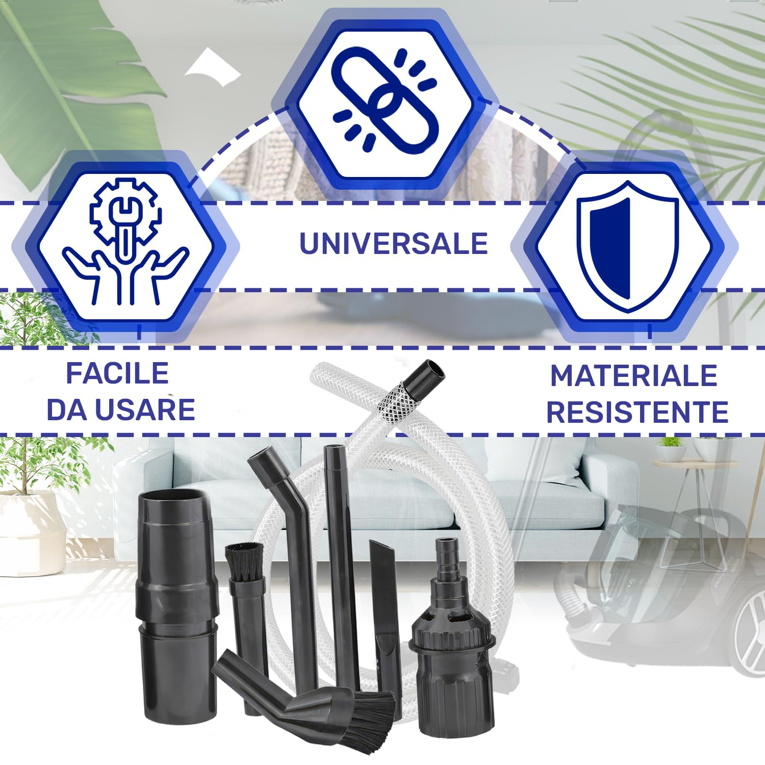 MONTERAL Set di 8 Beccuccio Aspirapolvere per i Diametri 32 mm e 35 mm - Garanzia di 10 Anni