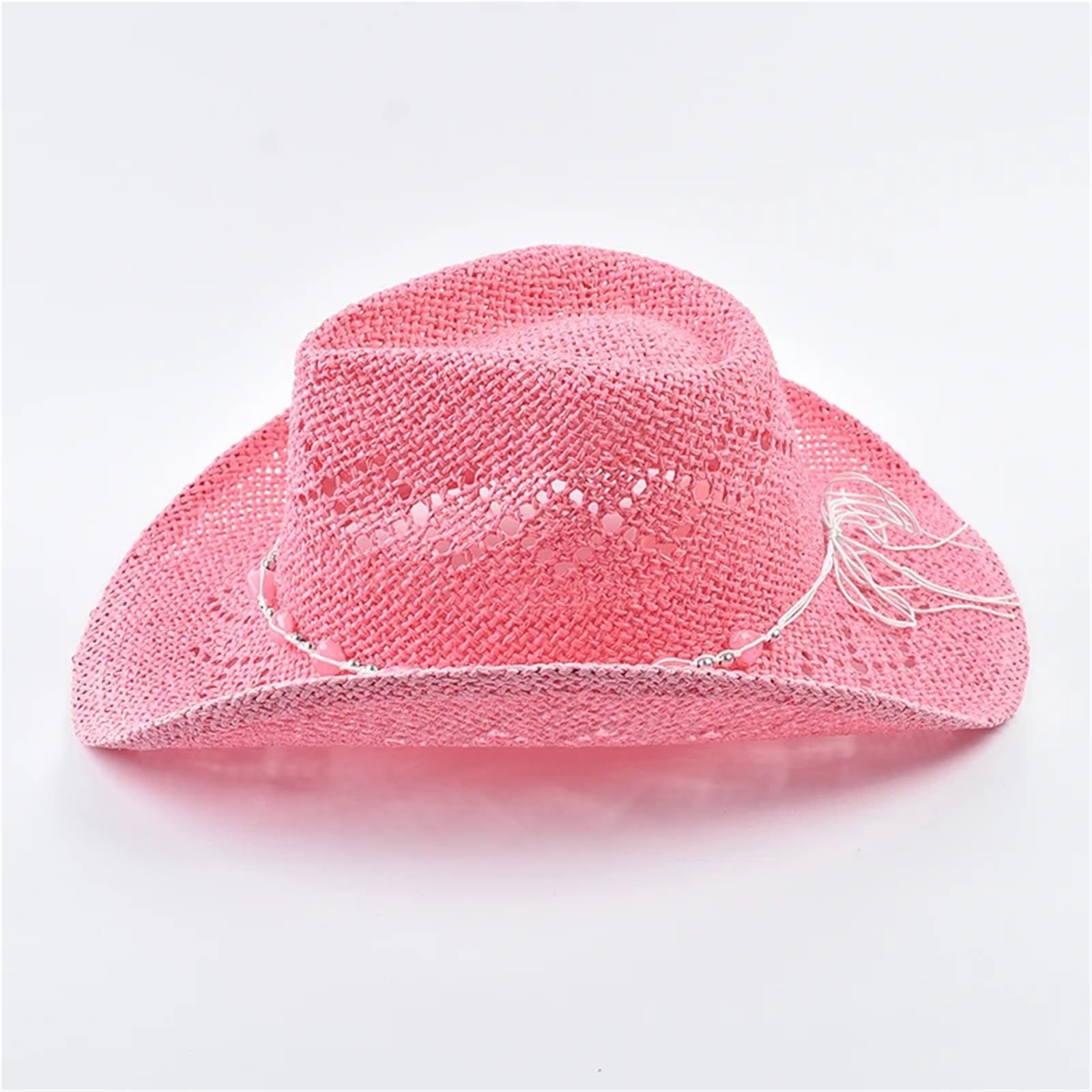 Sombrero de Vaquero Rosa Sombreros de sol verano for mujer, sombrero viaje junto al mar, adecuado for festivales música, a juego Para fiestas