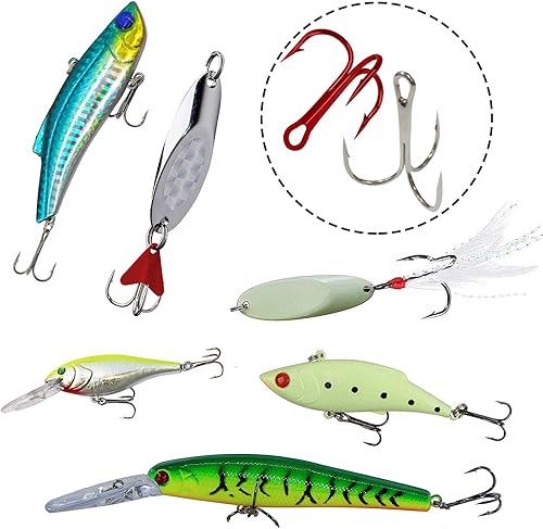 Miniatura 5 de Kit de 150 ganchos agudos de pesca, ganchos de pesca agudos rojos afilados, ganchos redondos para agudos, de acero de alto carbono, con