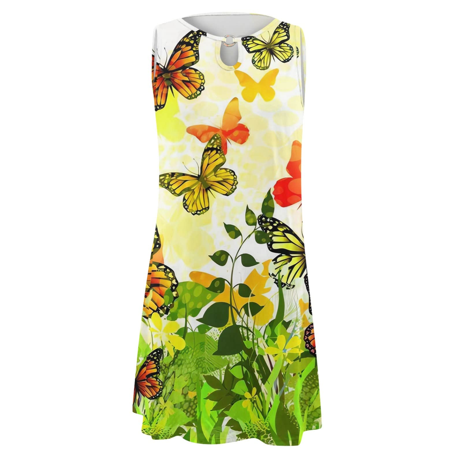 Kleid Damen Elegant Lang - Mode Sommerkleider FüR Frauen Sexy O-Ausschnitt äRmellos A-Linie Vintage Strand Sommerkleid Kleid Kleider Eng Damen