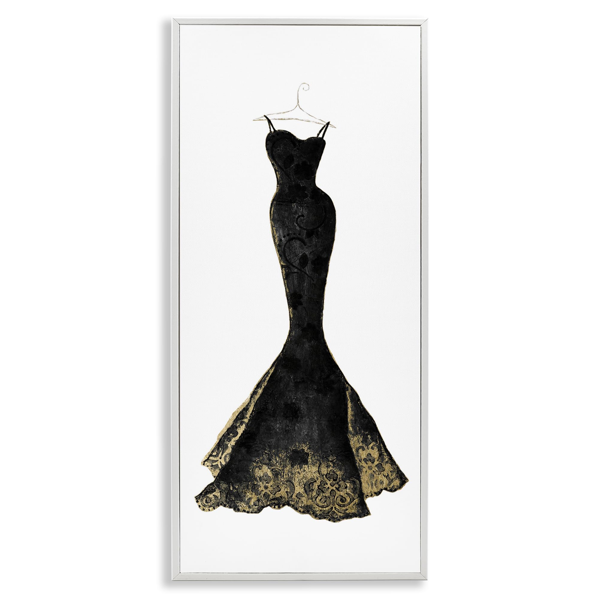 'Gilded Black Evening Gown'| Framed Giclee Art