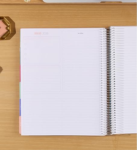 Miniatura 3 de Agenda mensual en espiral de 8.5 x 11 (enero de 2026 a diciembre de 2026)  Cubierta clásica hexagonal, tema hexagonal, bobina de platino
