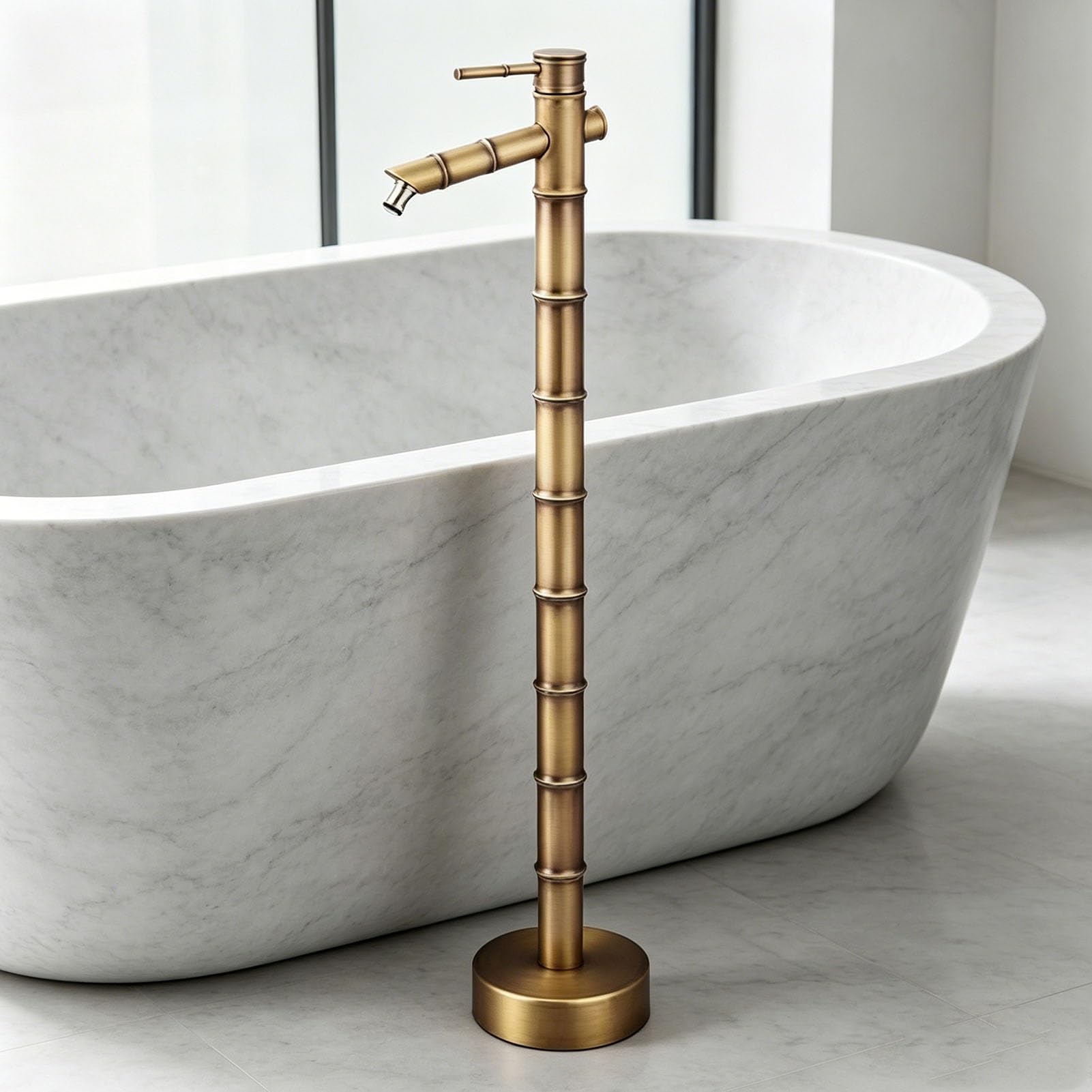 Grifo individual para hidrante, tubo vertical de cobre, grifo para exteriores, grifo de jardín independiente, poste de agua, columna de agua vertical, grifo de pedestal interior(33.5cm,Bottom inlet)