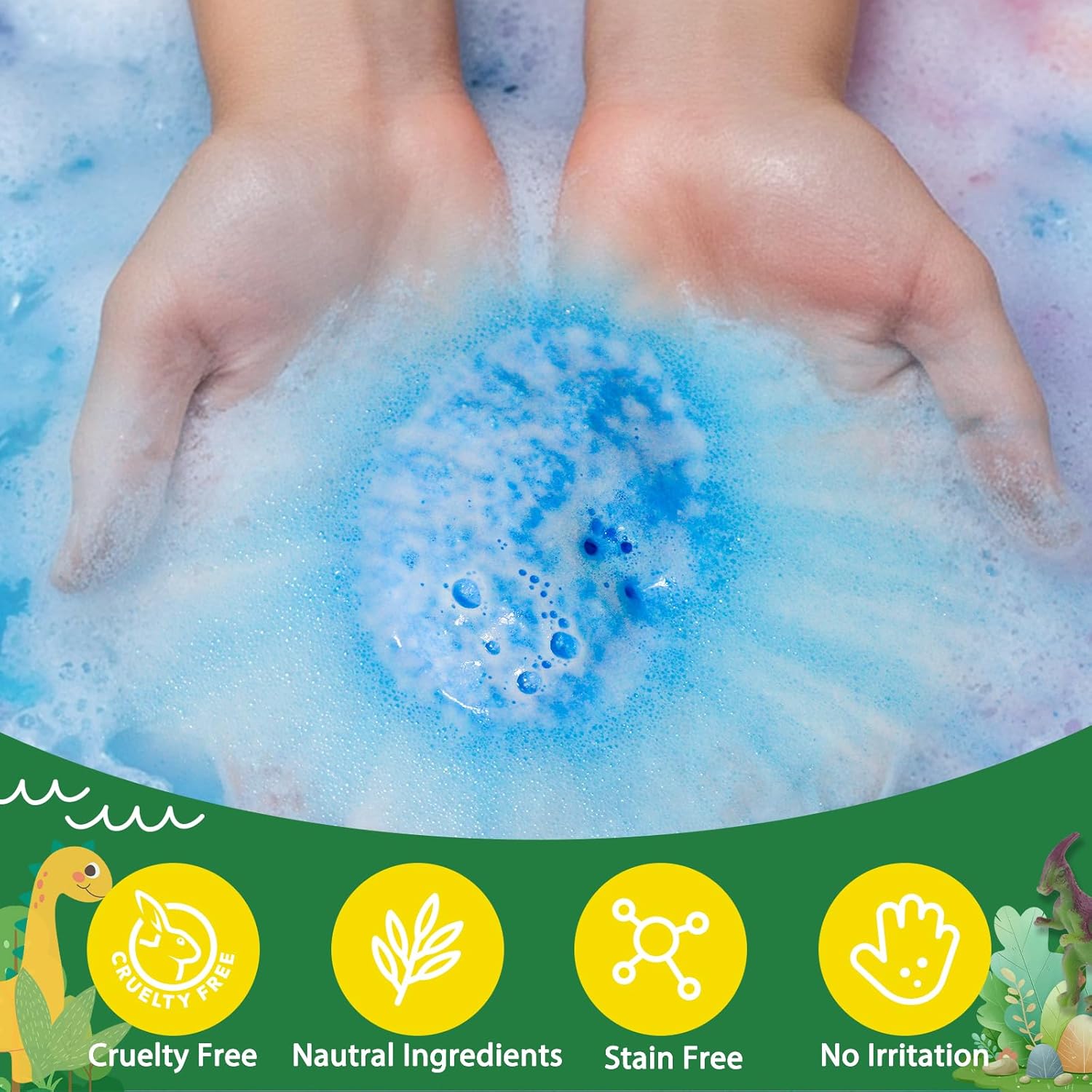 Dinosaur Bath Bombs for Kids with Surprise Inside, 16 Pack Dino BathBombs with Toys Inside for Boys Girls Toddlers, Organic Kids Bath Bomb Bubble Bath Dinosaur Bath Toys Easter Birthday Gift Set