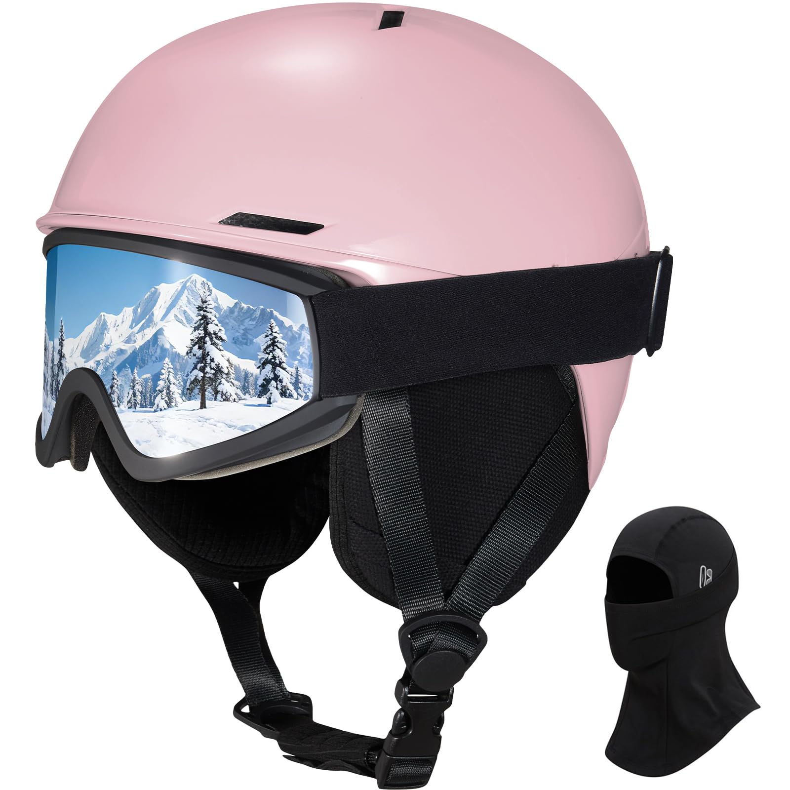 VCOROS Adult Ski Helmet with OTG Goggles Set, Lightweight DXH-815 Snow Sport Helmet for Men and Women, Durable ABS+PC Shell, Shockproof/Windproof