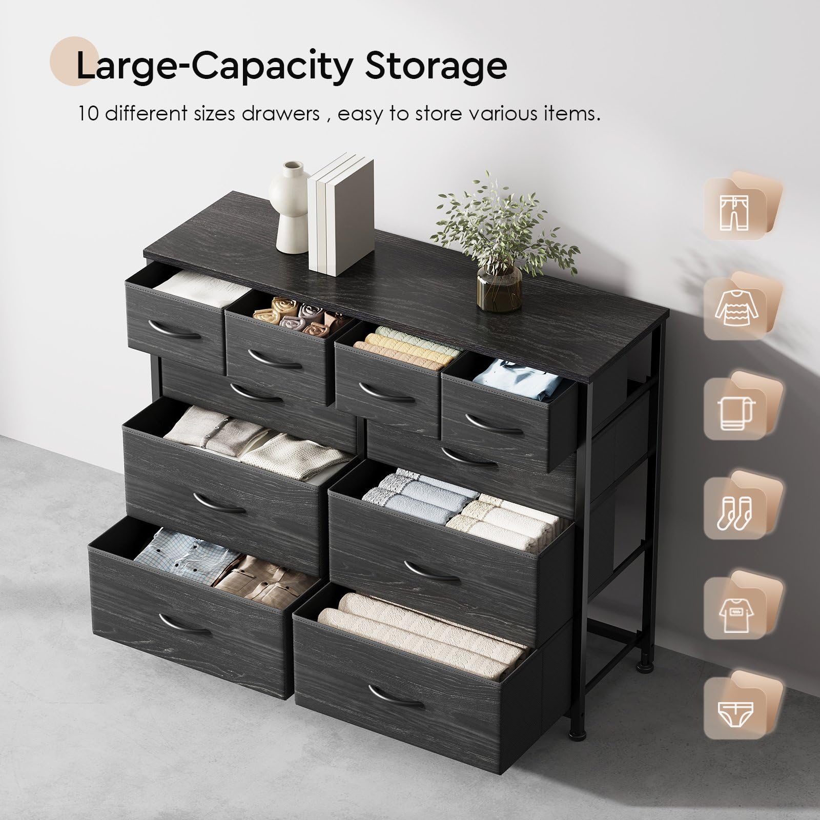 棚・シェルフ・ラック YeTom 4Tier Wardrobe Cabinet 8Drawer YeTom