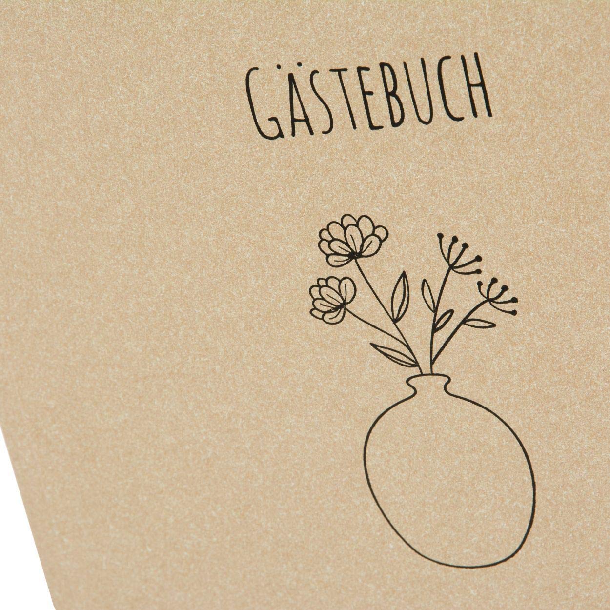 goldbuch Gästebuch Blumen für Dich, Fotogästebuch mit 100 weiße Seiten 170 g / m2, Einband aus strukturiertem Buchbindepapier mit Prägung, Fotobuch, Papier, ca. 23,5 x 24,5 x 2 cm