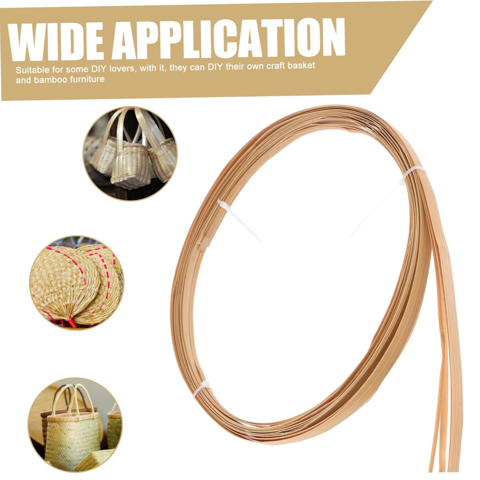 SHINEOFI Tiras De Bambú Planas Para Tejer 4 Rollos Material Natural De Caña Para Decoración De Boda Manualidades Y Tejido De Cestas