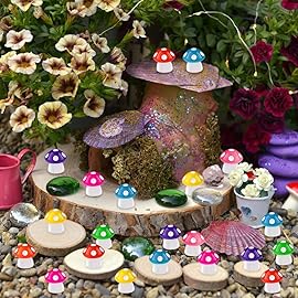 DIYDEC 80pcs Mini Resin Mushroom 80 Style Miniature Mushrooms Figures to Hide Small Tiny Resin Mushrooms Bulk for Dollhouse Decor Micro Fairy Garden Landscape Aquarium Tiny Party Favor Toys