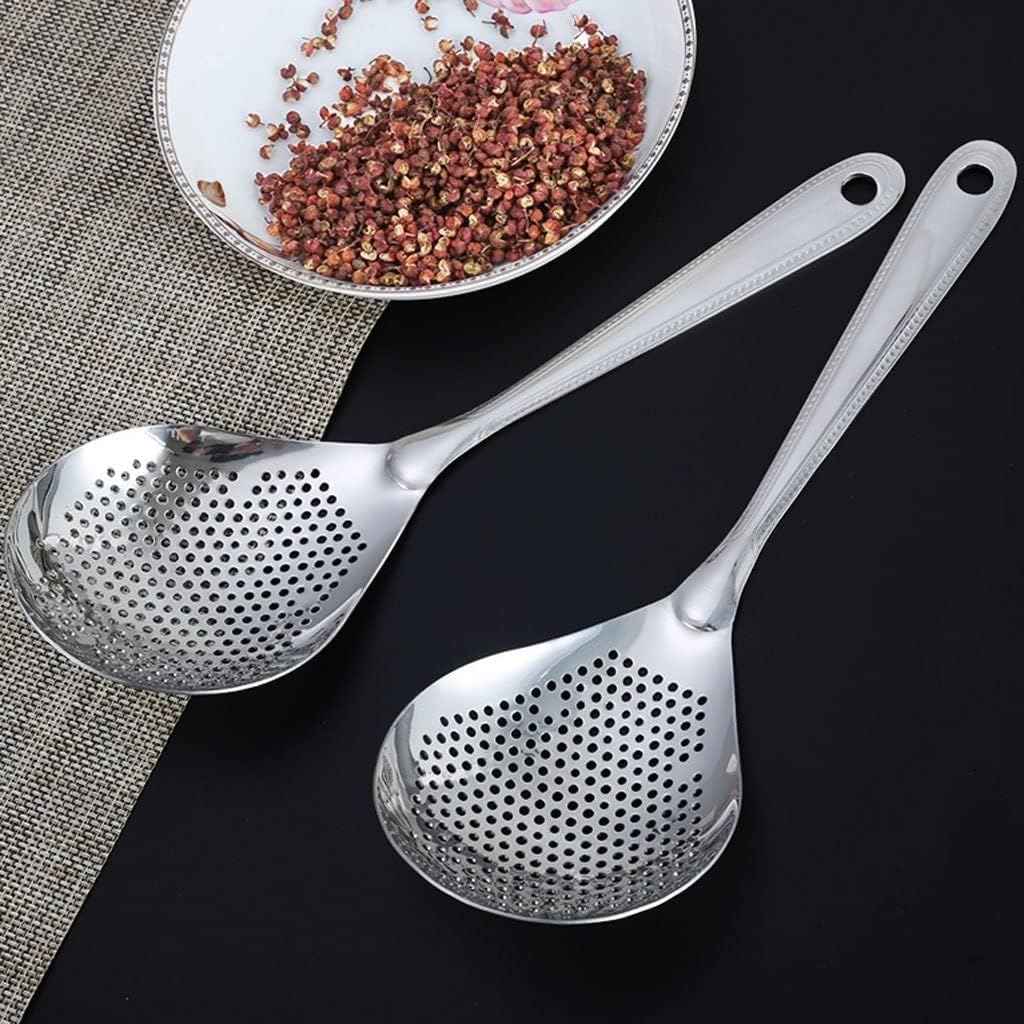 ENGENDER Strainer with Handle Cooking Skimmer Stainless Steel Colander Filter Spoon Kitchen Thickened Hot Pot Dumpling Noodle Small