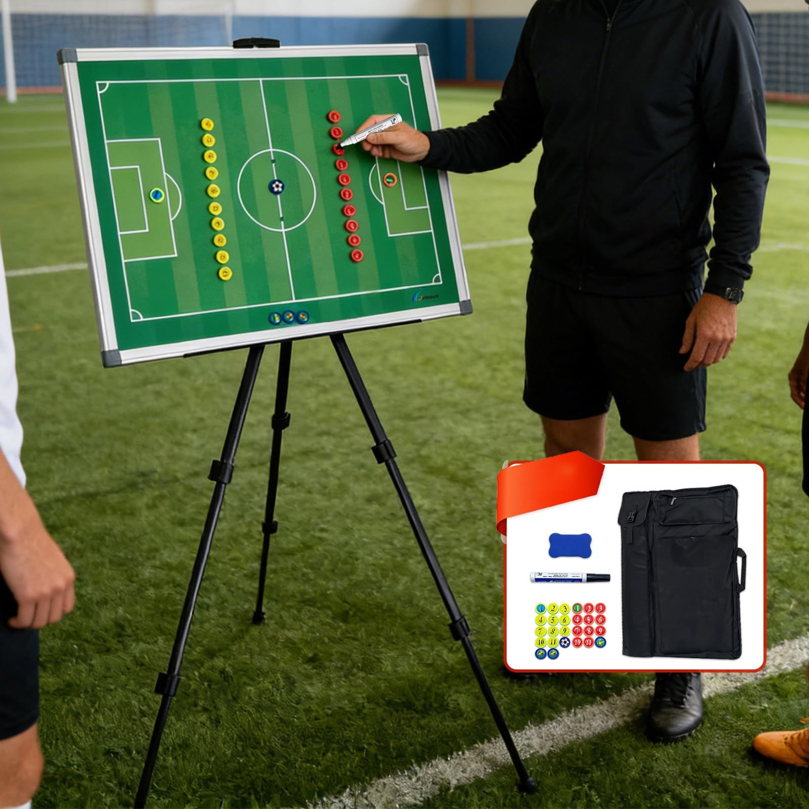Lavagna per Allenatori di Calcio, Lavagna Calcio Allenatore di Board, con Treppiede e Borsa per il Trasporto, Altezza Regolabile, Facile da Scrivere e Cancellare, per l'insegnamento(2)