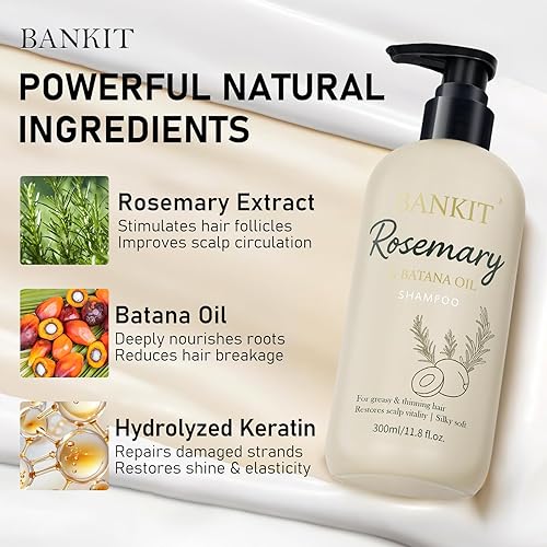 Miniatura 3 de BANKIT Champú para el crecimiento del cabello con aceite de batana, 11.8 onzas líquidas