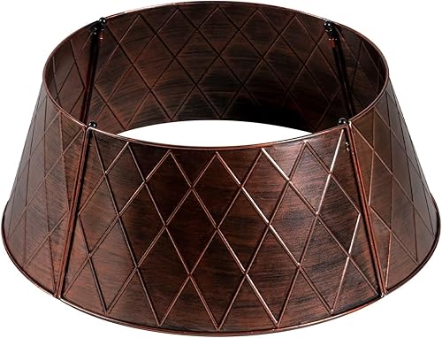 Miniatura 2 de Collar de árbol de Navidad, anillo de árbol de Navidad de 23 pulgadas, 4 paneles de metal duradero para árbol de Navidad, base de soporte de