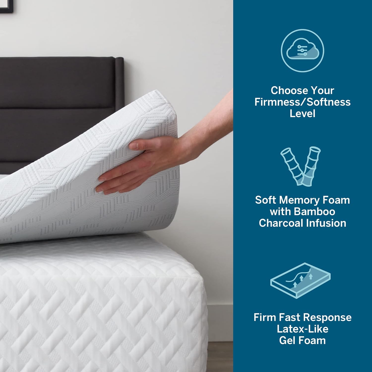 Buy Lucid 3 Inch Dual Sided Mattress Topper Full Memory Foam Topper