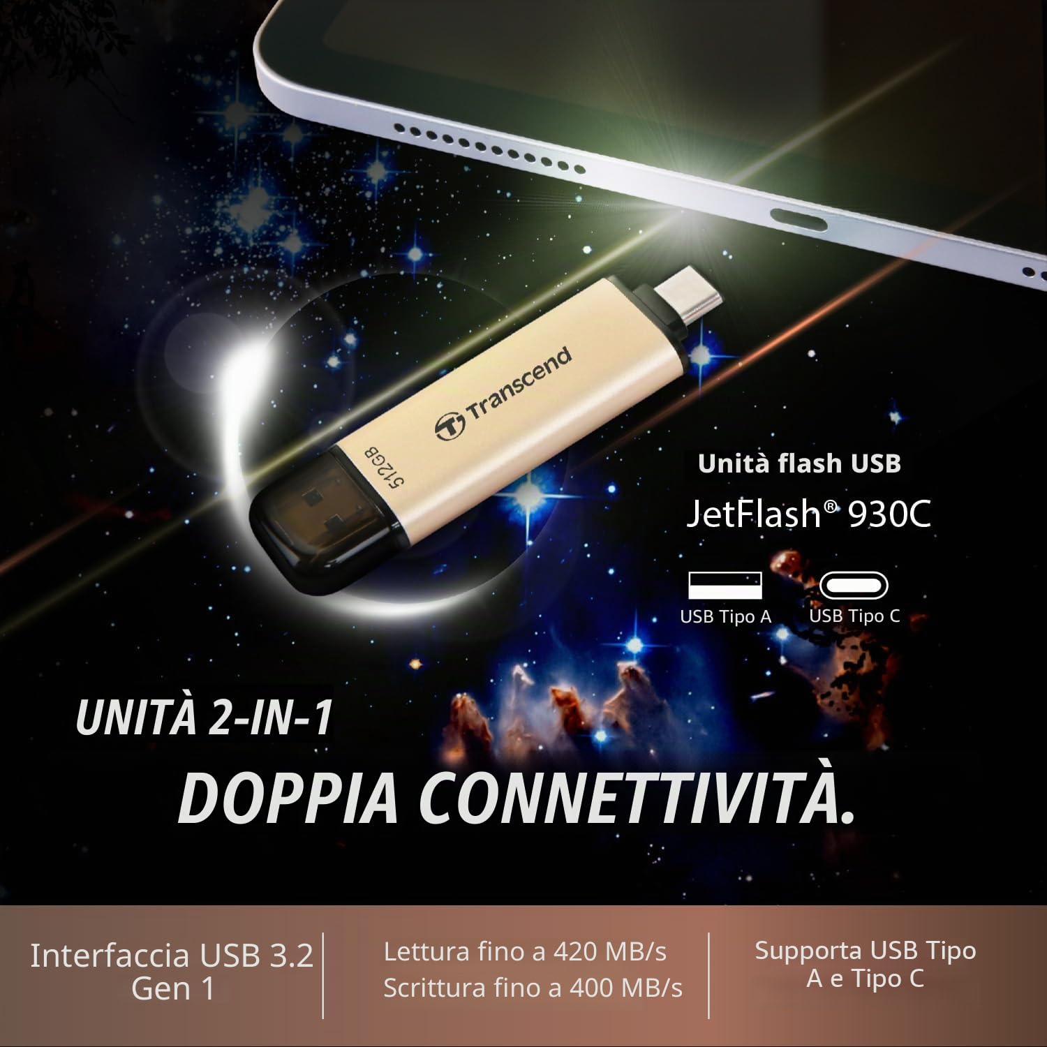 Transcend Chiavetta USB 256 GB JetFlash 930C USB 3.2 Gen 1 TS256GJF930C