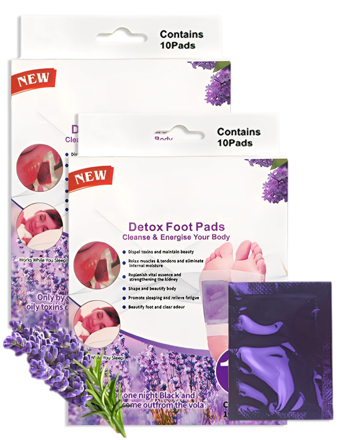 GRETY Parches De Limpieza Profunda Para Los Pie 20 Pack. Parches Detox, Limpieza Natural, Para Dormir, Eliminar Toxinas Y Purificar Los Pie