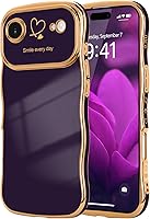 Vista 18 de LCHULLE Funda para iPhone Air para mujeres y niñas, lindo marco ondulado con forma rizada con patrón de corazón de amor, cubierta de protección