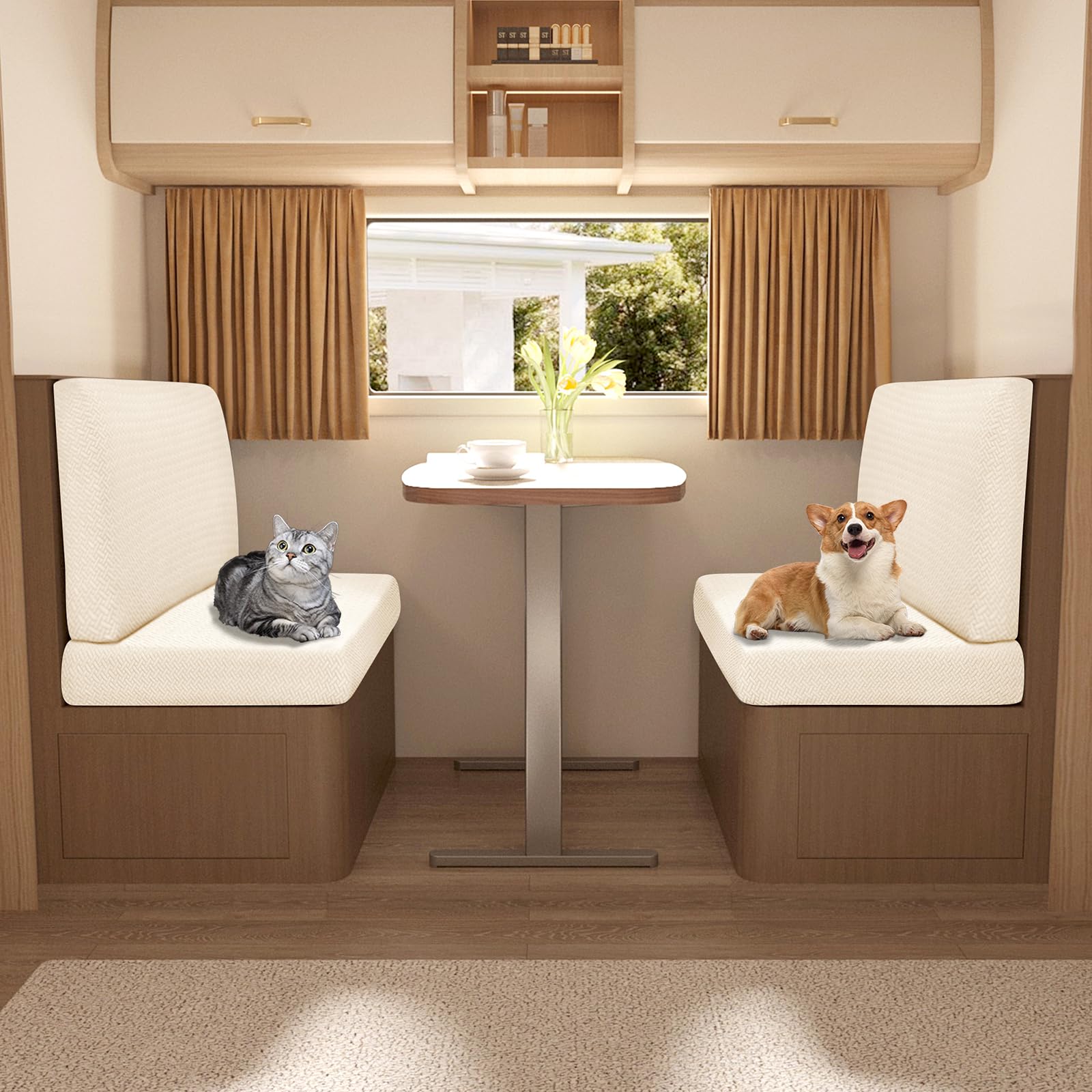 Rv Dinette Covers Booth RV Dinette Cushion Covers Stretch Sofa