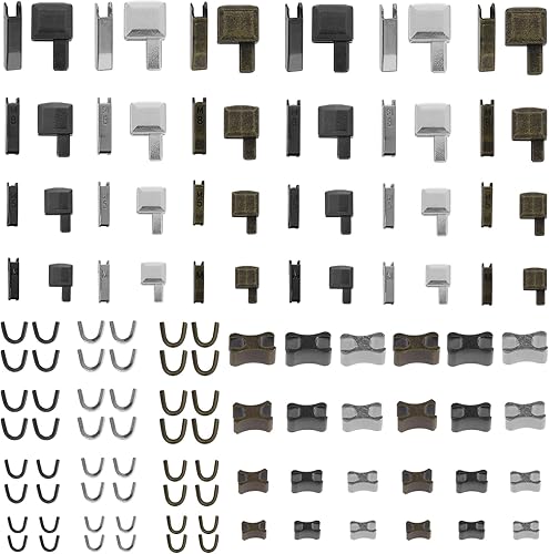 Miniatura 8 de 120 piezas de cremallera de repuesto deslizante de metal con cremallera de 4 tamaños, pin de inserción de cremallera para chaquetas, abrigos,