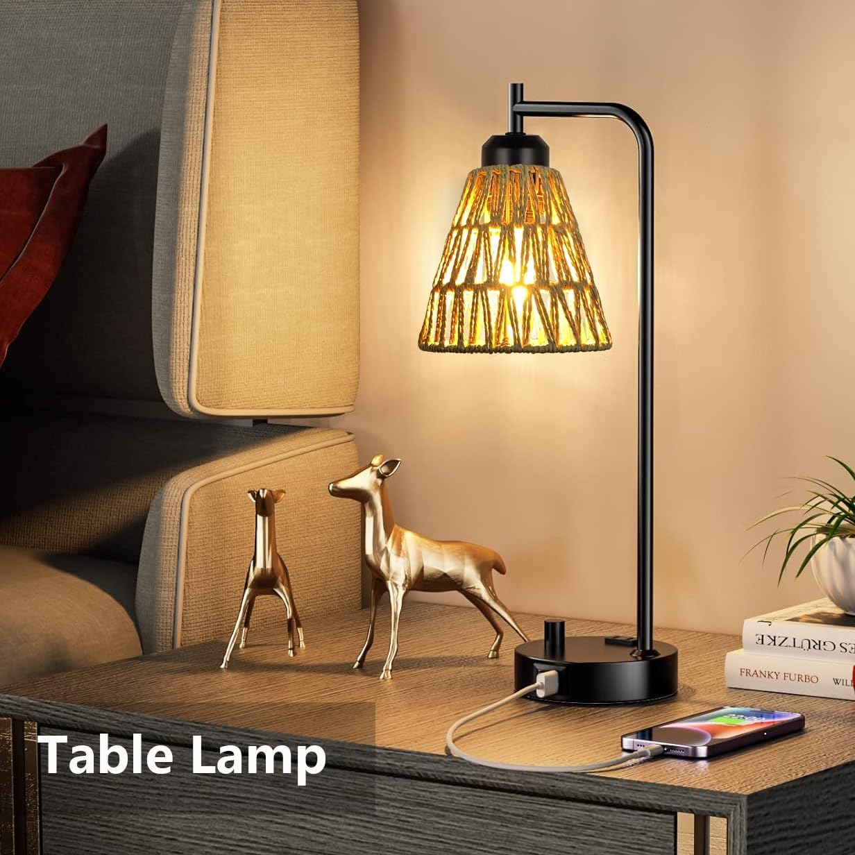 3 Pack Small Rattan Lamp Shade Boho Shades Replacement Vintage Hanging Light Shades, Wicker Woven Lampshade for Floor Lamps Table Light Chandelier Wall Sconces Pendant Light Fixture