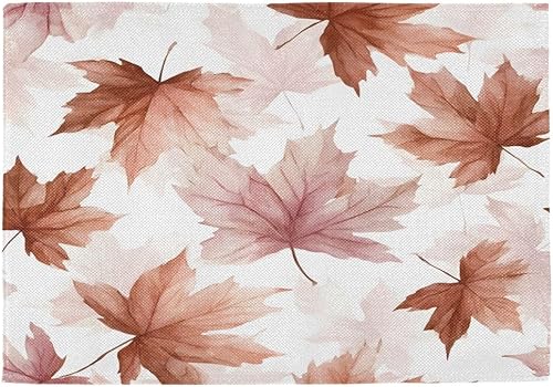 Miniatura 16 de Bolaz Juego de 4 manteles individuales abstractos con diseño de copo de nieve rojo de Navidad, lavables, para cocina, comedor, decoración de mesa