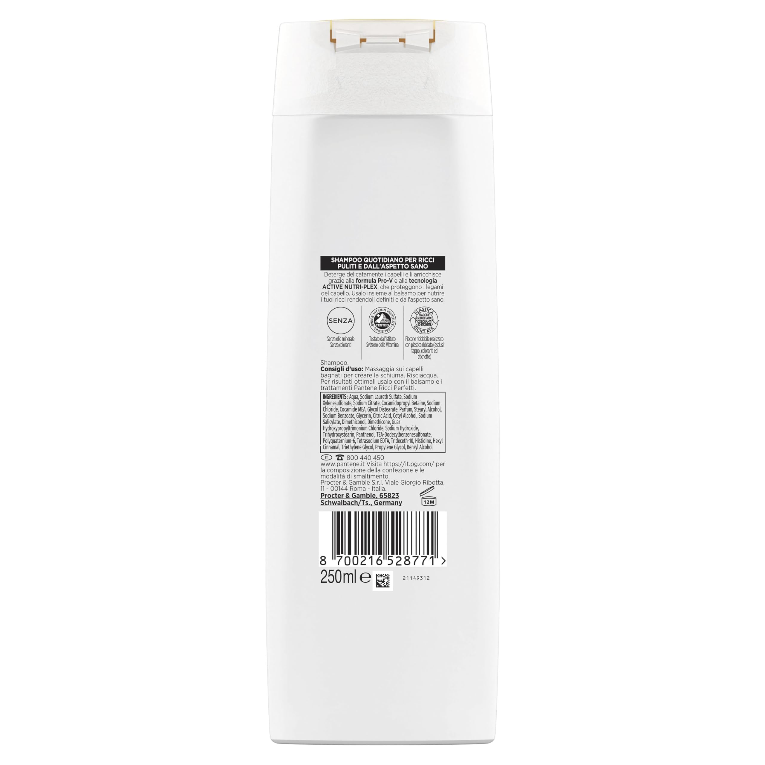 Pantene Pro-V Ricci Perfetti, Set Regalo Capelli Ricci: 1x Shampoo 250ml, 1x Balsamo 200ml, 1x Maschera Protezione Cheratina 300ml, 1x Crema Styling 235m