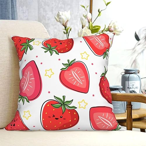 Miniatura 4 de Aimeryup Throw Pillow Covers 12x12 Inch Cute Strawberry Decorative Pillow Covers Cushion Covers cojines decorativos para sala Pillow Cases Cute