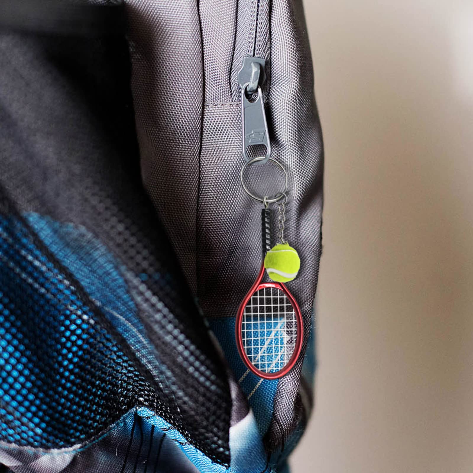 Portachiavi Mini in Metallo Racchetta da Tennis Palla da Tennis Regalo Sport