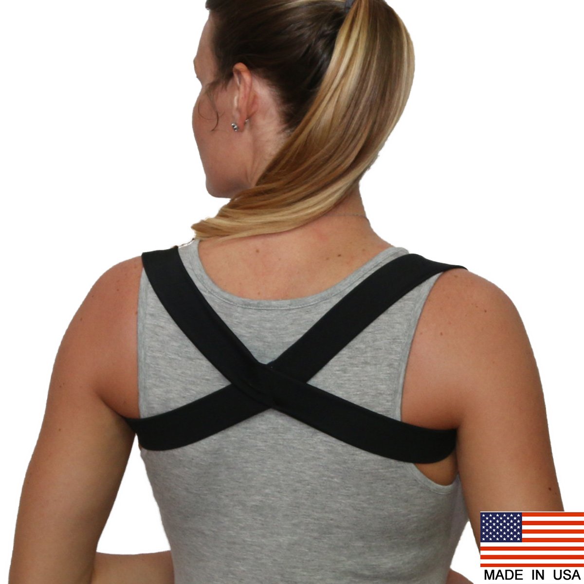 Posturificbrace.com Posture Corrector Wear 15 Minutes A Day Follow 4 Easy Stretches For Improved Lasting Results (Black Medium)