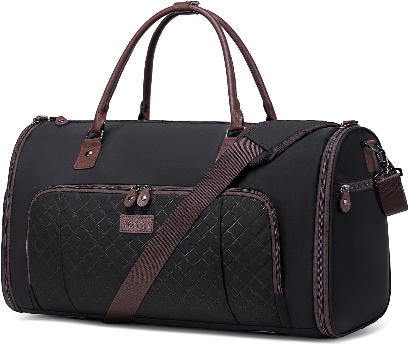 Convertible Garment Bags for Travel, Carry On Garment Duffle Bags for Women, Garment Bag with Shoes Compartment, 2 in 1 Travel Suit Bag with Detachable Shoulder Strap (Black-New)