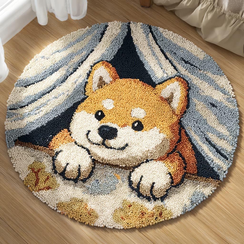AMBATTERY DIY Latch Hook Rug Kit for Aldult,Animal Dog