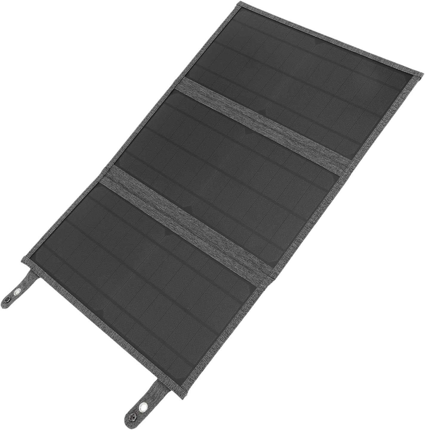 30W 18V Solar Panel Charger, Fast Charging, Foldable Solar Panel for Cell Phone Tablet, Lightweight, QC3.0, 8 Connectors, 3 Outlets (Grey)