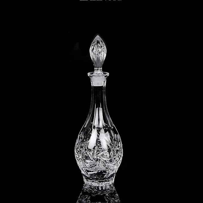 Glass Decanter with Airtight Geometric Stopper Whiskey