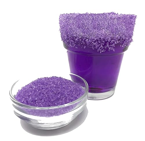 Snowy River Purple Cocktail Sugar - Rimmer de cóctel morado de color natural con certificado Kosher (1 libra, cristal mediano)